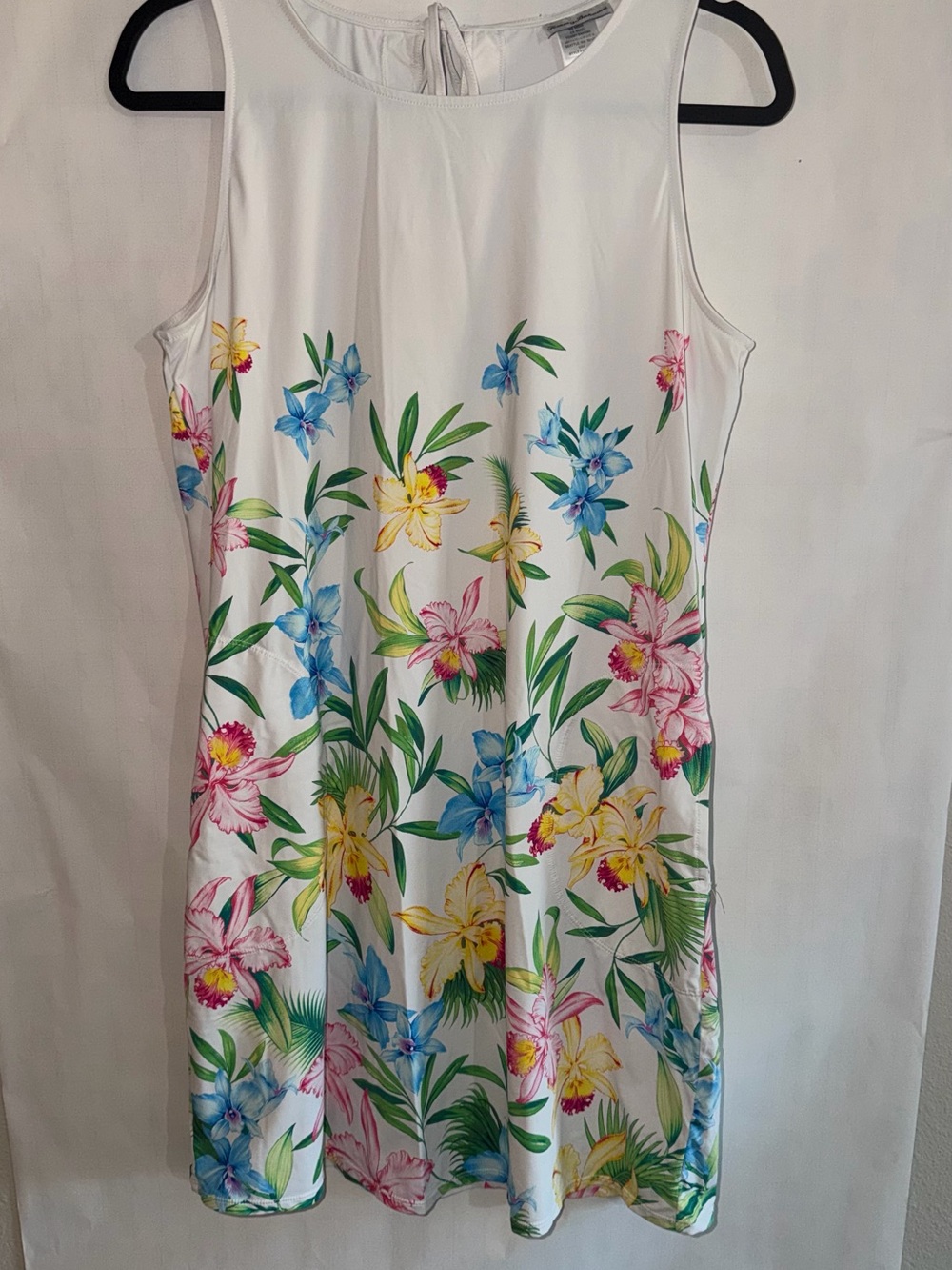 Tommy Bahama Orchid Gardens White swim spa dress women sz Medium